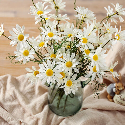 Ramo De Flores De Margaritas Artificiales Una Pieza 5 Cabezas