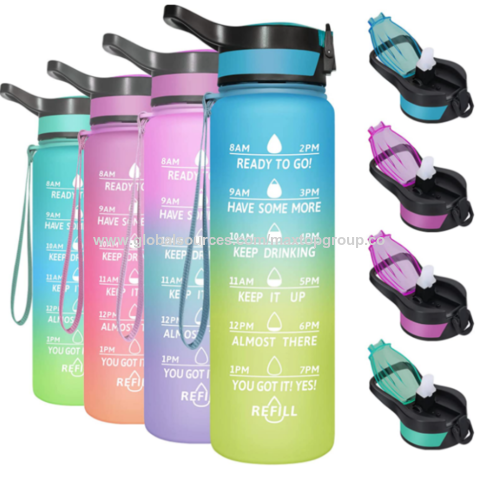Buy Wholesale China Water Bottle 32 Oz With Straw & Time Marker