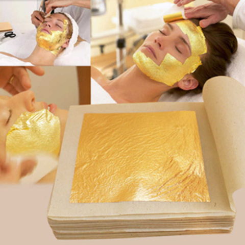 Buy Wholesale China 24k Facial Edible Gold Leaf Foil Sheets, 100 Sheets 2.5  Cm X 2.5 Cm For Skincare & Gold Facial Sheets at USD 35