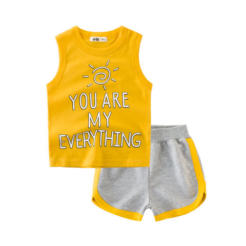 Buy Wholesale China Children Clothing Set Baby Boy Clothes Summer Cartoon  Print Cute Kids Vest And Shorts Set Boys' Suit & Boys' Vest And Shorts  Suits at USD  | Global Sources