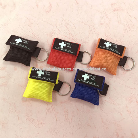 Wholesale Custom LOGO 1000 pcs cpr Key Chain CPR Face Shield First Aid Kit 