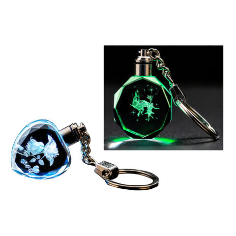 Llavero de Cristal con LED de Calidad. Variedad de Colores y Formas Disponibles. Ideal para Regalos Promocionales y Artículos de Merchandising. for sale at factory direct price