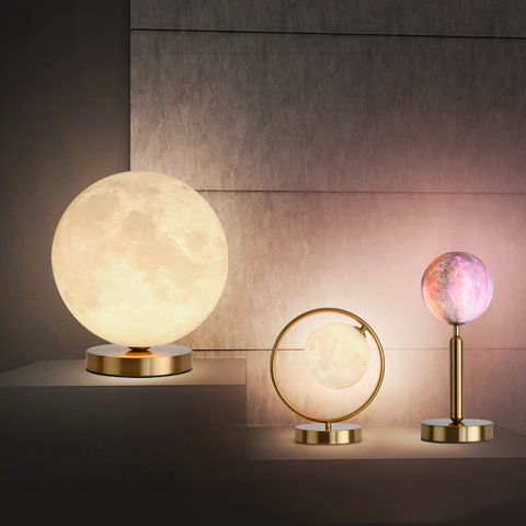 Lámpara de Luna Impresa en 3D Regalo Creativo para Dormitorio, Mesita de Noche, Escritorio, Luz Nocturna Táctil, Lámpara de Mesa for sale at factory direct price
