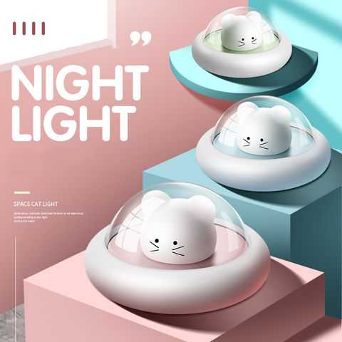 Luz de noche LED OVNI Inteligente para el hogar, lámpara de noche para lactancia y golpecitos, lámpara de mesa con carga USB for sale at factory direct price