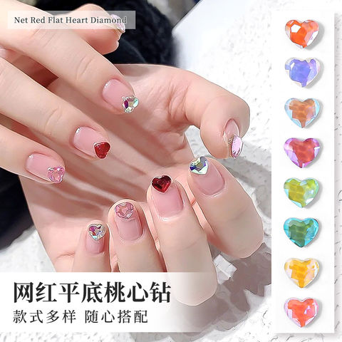 Buy Wholesale China Nail Art Cute Heart Crystal Stones Flat Back Heart  Diamond Fancy Nail Art Rhinestones & Glass Nail Rhinestones at USD  |  Global Sources