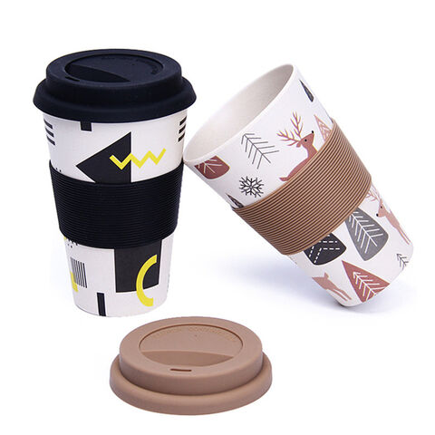 ECO FRIENDLY BAMBOO Childrens Cookie the Cat  Design Reusable Travel Mug Cup 