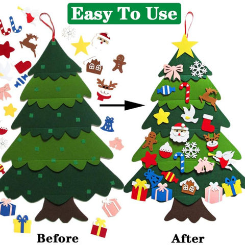 Buy Wholesale China New Design Diy Wall Hanging Decoration Blue Felt  Christmas Tree For Kids W10d697 & Christmas Tree at USD 1