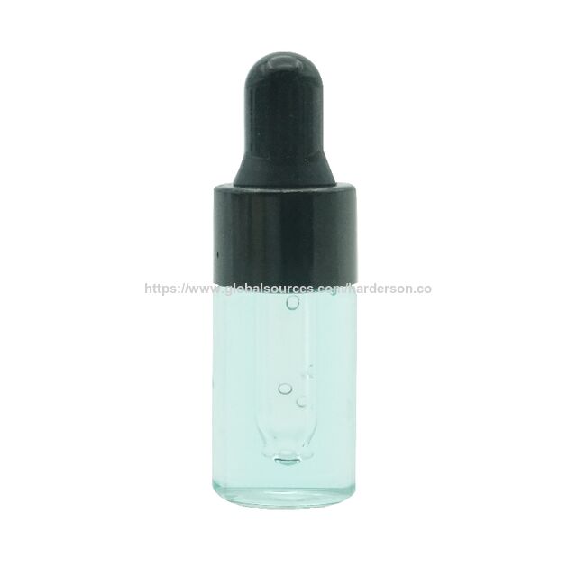 Mini frasco de óleo essencial de viagem de 3 ml com conta-gotas, frascos conta-gotas transparentes com conta-gotas preto for sale at factory direct price