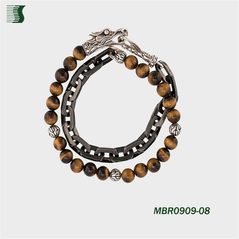 Pulsera de moda con cuentas, pulsera de cuentas de piedra natural al por mayor