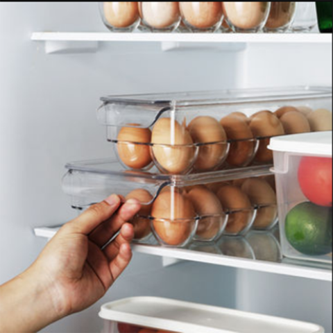 14 Grid Egg Organizer Kitchen Storage Box For Refrigerator Crisper Container US 