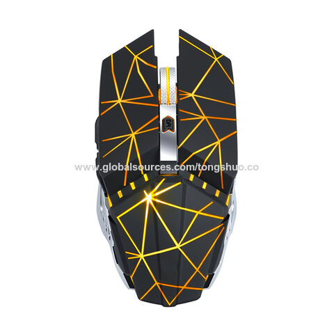Souris de jeu sans fil rechargeable avec lumière respiratoire colorée, Mini souris optique USB