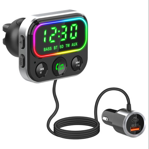 Bluetooth FM Transmitter & Fast Car Charger with LCD Display BC83