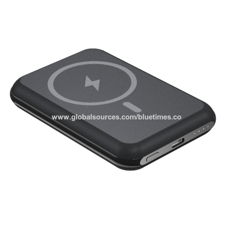 Power bank sem fio magnético ultrafino de 5000 mAh, carregador Magsafe compacto, carregamento sem fio de 10 W/7,5 W for sale at factory direct price