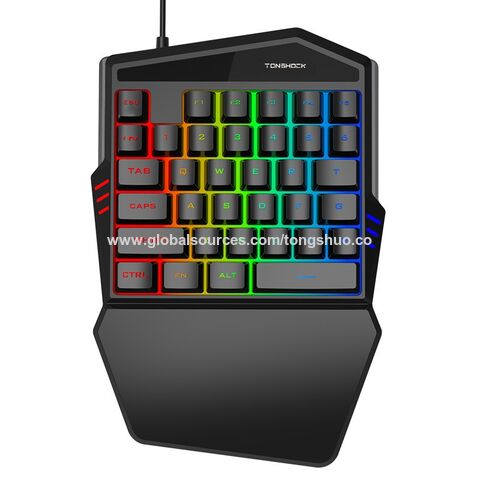 China 35 Keys Mini Rainbow Backlit Singel One Hand Keyboard Wide Hand