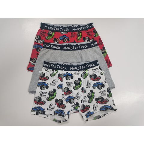 Buy Standard Quality China Wholesale Kids Boy Multipack Allover Monster  Truck Boxer Shorts Underwear Most Popular $0.31 Direct from Factory at  Quanzhou FYX Garments Co. Ltd