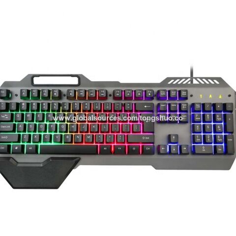 Clavier Gamer PC RGB Filaire USB 104 Touches avec Repose-Poignets pour Joueur
