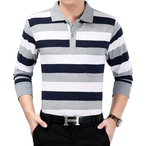 Buy Wholesale China Wholesale Long Sleeves Bulk Striped Blank Golf Polo ...