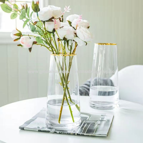 Atacado vaso decorativo transparente em forma redonda vasos de flores de vidro transparente para decoração de casa for sale at factory direct price