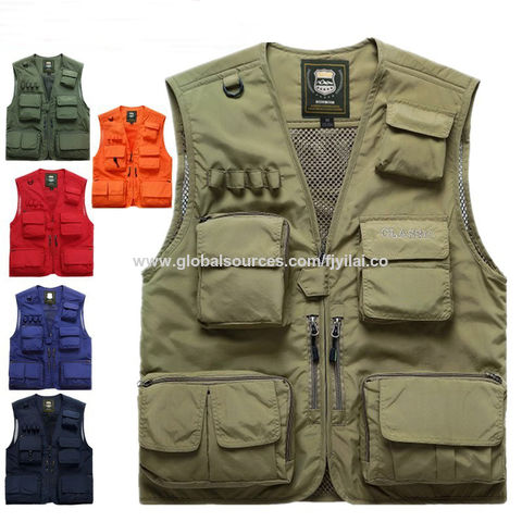 Multi Pocket Fishing Men's Solid Color Work Uniform Safety Cargo Vest  Adjustable Fishing Vest Jacket $5.6 - Wholesale China Fishing Vest at  factory prices from FUJIAN YILAI GROUP CO.,LTD