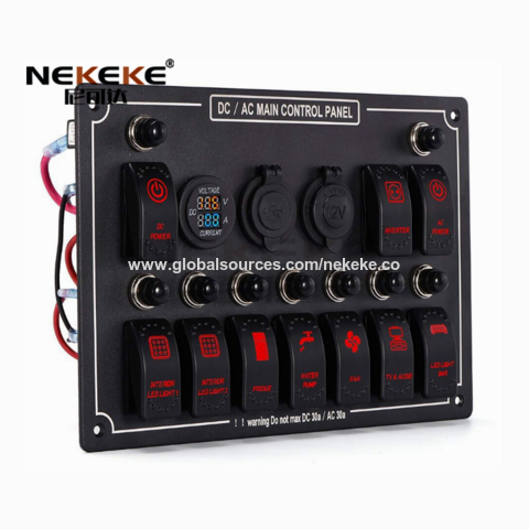 Nekeke 12v/24v/125v/250v Waterproof Led Rocker Dc/ac Switch Panel