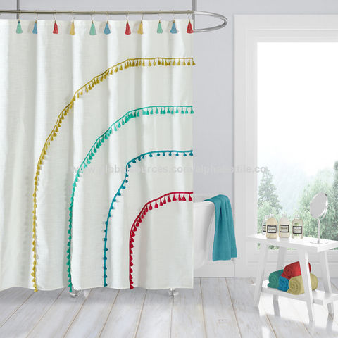 Shower Curtain 100 Polyester Slub, 100 Polyester Fabric Shower Curtain