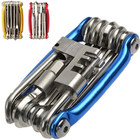 Kit de herramientas de reparación de bicicletas portátil multifuncional 11 en 1 para mantenimiento de bicicletas