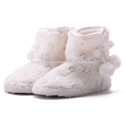 Pantoufles Pour femmes Chausson Bottes d'intérieur en coton Bottes Dames  Slip On House Chaussures Warm Fur Lined Confortable Hiver Home Pantoufles  (2-b-b)