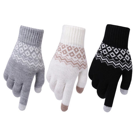 Full Finger Winter Mittens Cotton Touch Screen Gloves For Smart Phone Tablet 