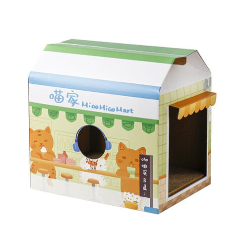 Neues Design Katzenkratzbrett aus Wellpappe, Katzenspielzeug, Katzenkratzhaus for sale at factory direct price
