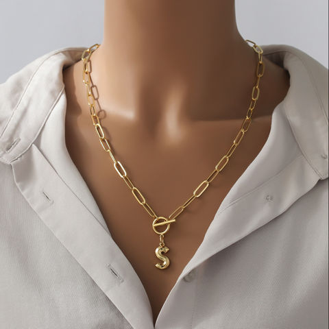 Stylish and Personalized Initial Necklace with Trendy Paperclip Chain –  Esel Jewelry