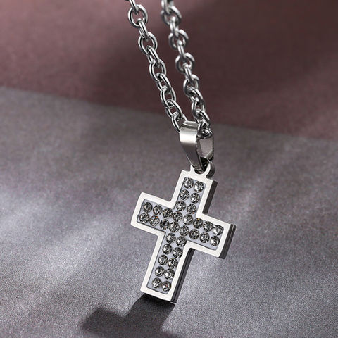 Zales Cross Necklace Charm in 14K Gold