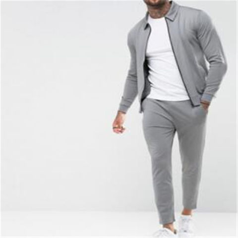 gray polo sweat suit