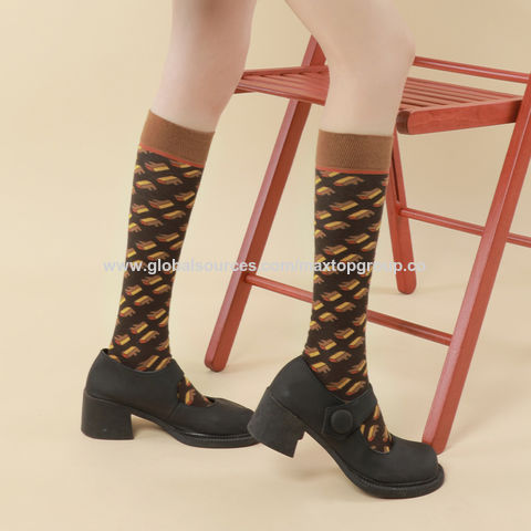 Autumn and Winter New British Grid Retro college-style long socks plaid cotton socks leg socks