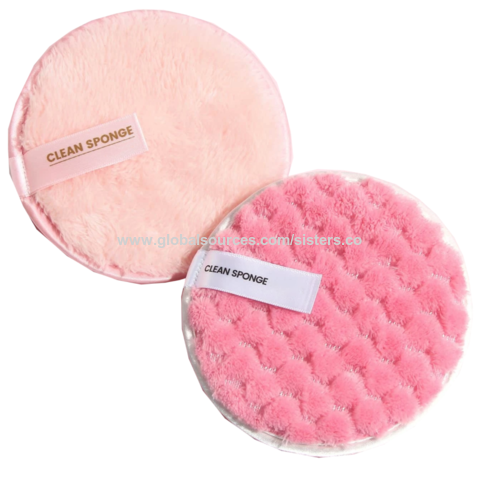 Pink Microfiber Facial Cleaner Towel Makeup Remover Face Cleansing Sponge  Puff Reusable Cosmetic Puff Cleaning Pad