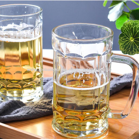 Buy Wholesale China Glass Beer Mugs With Handle Set Of 2 Heavy