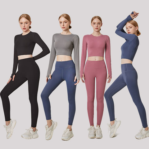 Fitness Seamless Slim Sports Yoga Wear Cropped Umbilical Training Running Top LG