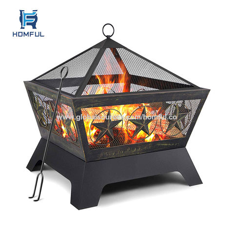 Metal Fire Pit Homful New Design, Triangle Fire Pit Grill