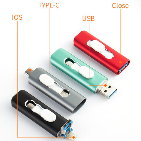 USB Flash Drive Metal USB 3 In 1 Mobile Phone OTG 3.0 128GB Usb 3 