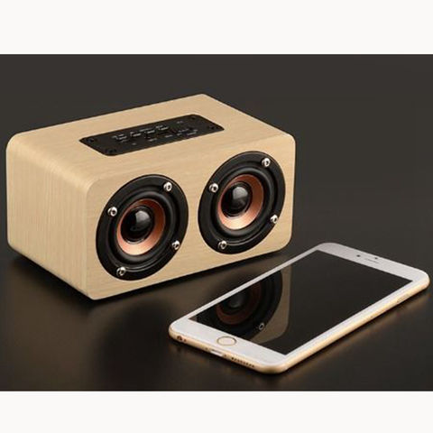 Alto-falante estéreo multifuncional Bluetooth sem fio Hi-fi de áudio de madeira retro móvel da moda com som alto for sale at factory direct price