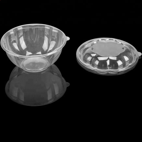 disposable plastic fruit salad bowl with