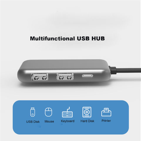 Hub USB C, concentrateur Ethernet Usb C 6-en-1 avec alimentation 65w, Hdmi  4k, Ethernet 1gbps, port de données Usb-c