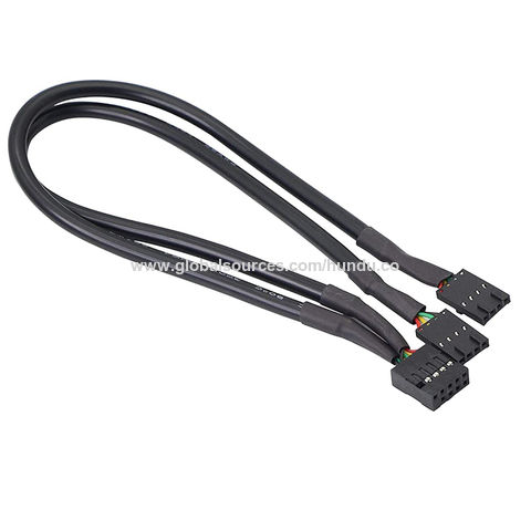Motherboard USB 2.0 9pin Header 1 to 2 Extension Hub Splitter