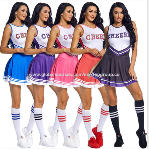 Factory Direct High Quality China Wholesale Women Cheerleader Costume For  Girls Cheerleading Uniform Dress Outfit With Stockings 2 Pom Poms $9.6 from  Quanzhou Maxtop Group Co. Ltd
