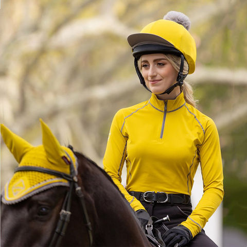 YELLOW RIDING HAT COVER 