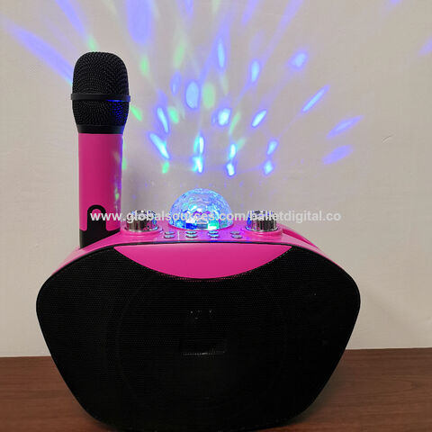 Caja de fiesta de karaoke con altavoz para niños y adultos, sistema de  altavoces portátiles para cantar, Bluetooth, luces de DJ, grabación, 2