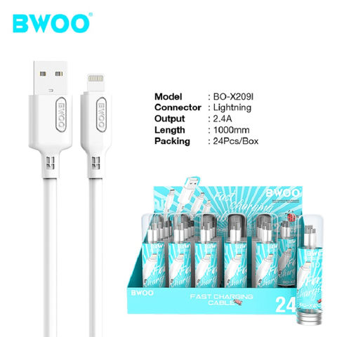 China BWOO New Arrivals Nylon Braided USB Cables USB A to Lightning ...
