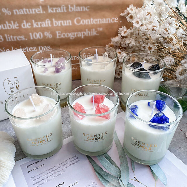Buy Wholesale China 100% Soy Wax Scented Candle With Gem,custom Aroma ...