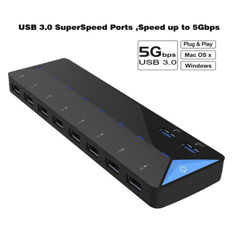 Hub USB 3.0 de 10 portas de alto desempenho com certificação CE/FCC for sale at factory direct price