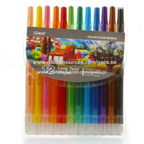 Buy Wholesale China 12 Color Long Twist Non Toxic Crayons In