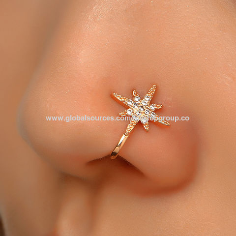 Stainless Steel Zircon Nose Ring Nose Stud Ear Studs Piercing Jewelry |  Fruugo KR